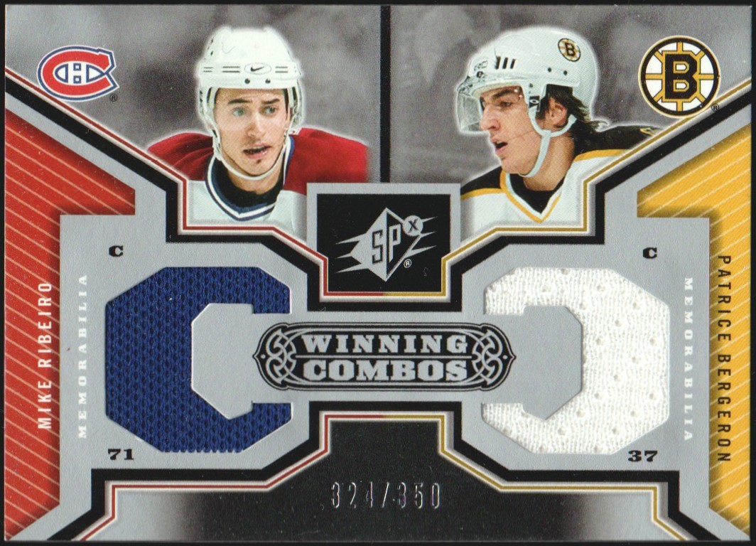 2005-06 SPx Winning Combos #WCMP Mike Ribeiro/Patrice Bergeron (image for) 2005-06 SPx Winning Combos #WCMP Mike Ribeiro/Patrice Bergeron