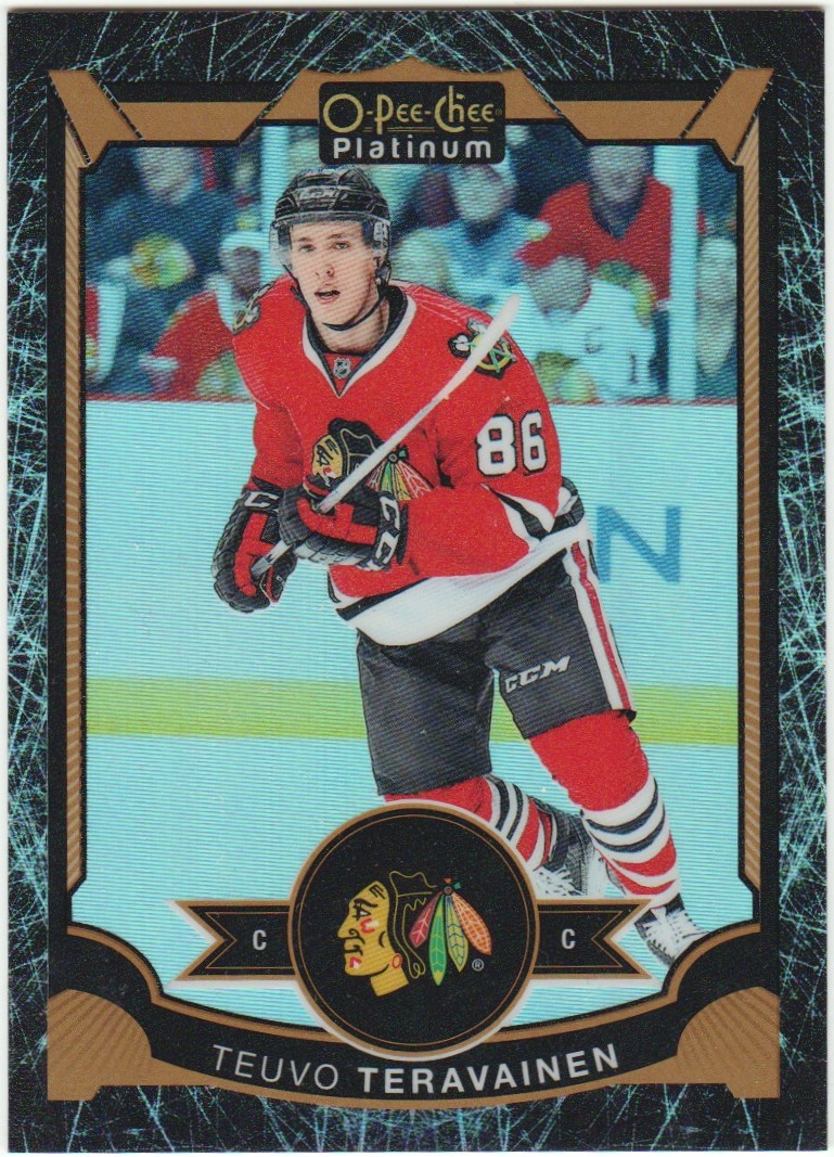 2015-16 O-Pee-Chee Platinum Black Ice #17 Teuvo Teravainen 87/99 (image for) 2015-16 O-Pee-Chee Platinum Black Ice #17 Teuvo Teravainen 87/99