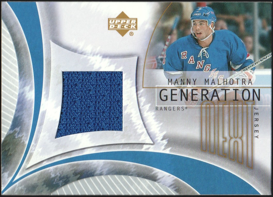 2001-02 Upper Deck Generation Jerseys #GNMM Manny Malhotra (image for) 2001-02 Upper Deck Generation Jerseys #GNMM Manny Malhotra