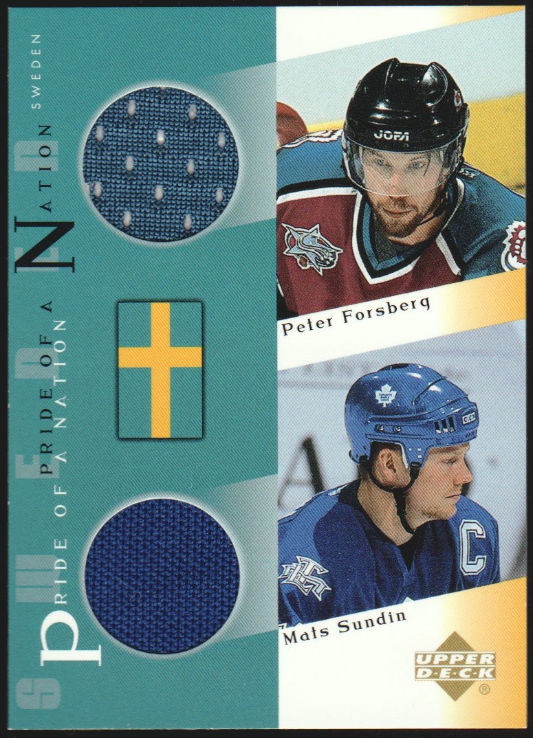 (image for) 2001-02 Upper Deck Pride of a Nation Jersey #DPFS Peter Forsberg