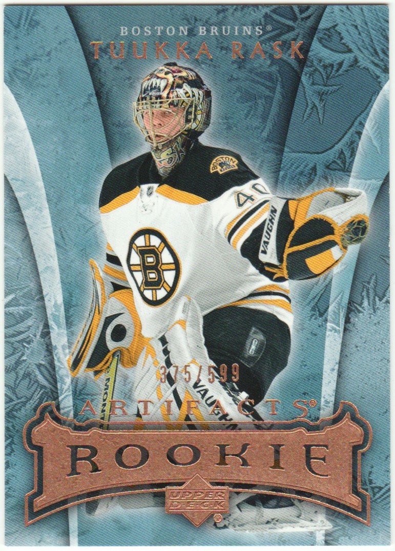 2007-08 Artifacts #204 Tuukka Rask RC 375/599 (image for) 2007-08 Artifacts #204 Tuukka Rask RC 375/599