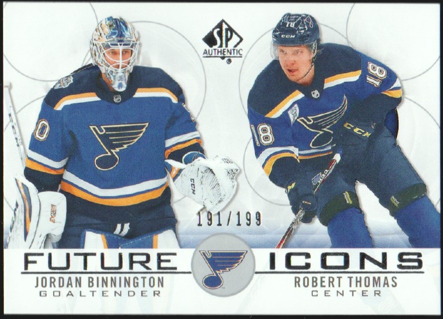 2020-21 SP Authentic #141 Jordan Binnington/Robert Thomas (image for) 2020-21 SP Authentic #141 Jordan Binnington/Robert Thomas
