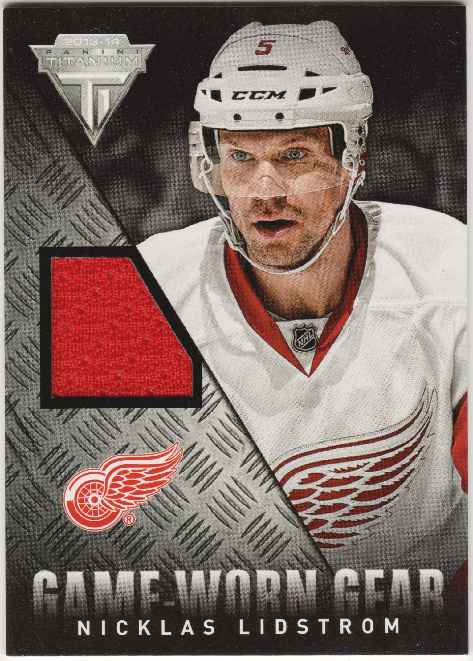 2013-14 Panini Titanium Game Worn Gear #GGNL Nicklas Lidstrom (image for) 2013-14 Panini Titanium Game Worn Gear #GGNL Nicklas Lidstrom