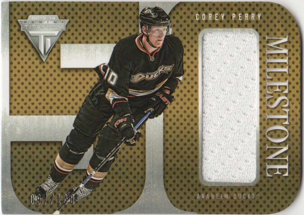 (image for) 2013-14 Panini Titanium Milestone Goal Scorer Jerseys #MICPE Corey Perry 97/100