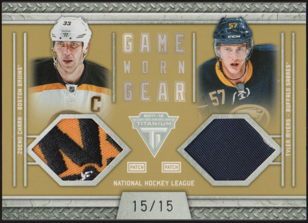 (image for) 2011-12 Titanium Game Worn Gear Dual Patch #32 Chara/Myers