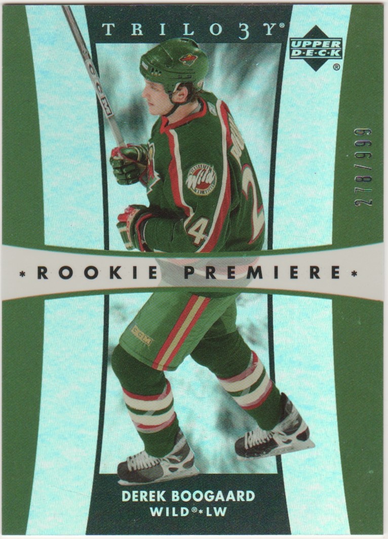 2005-06 Upper Deck Trilogy #270 Derek Boogaard 278/999 RC (image for) 2005-06 Upper Deck Trilogy #270 Derek Boogaard 278/999 RC