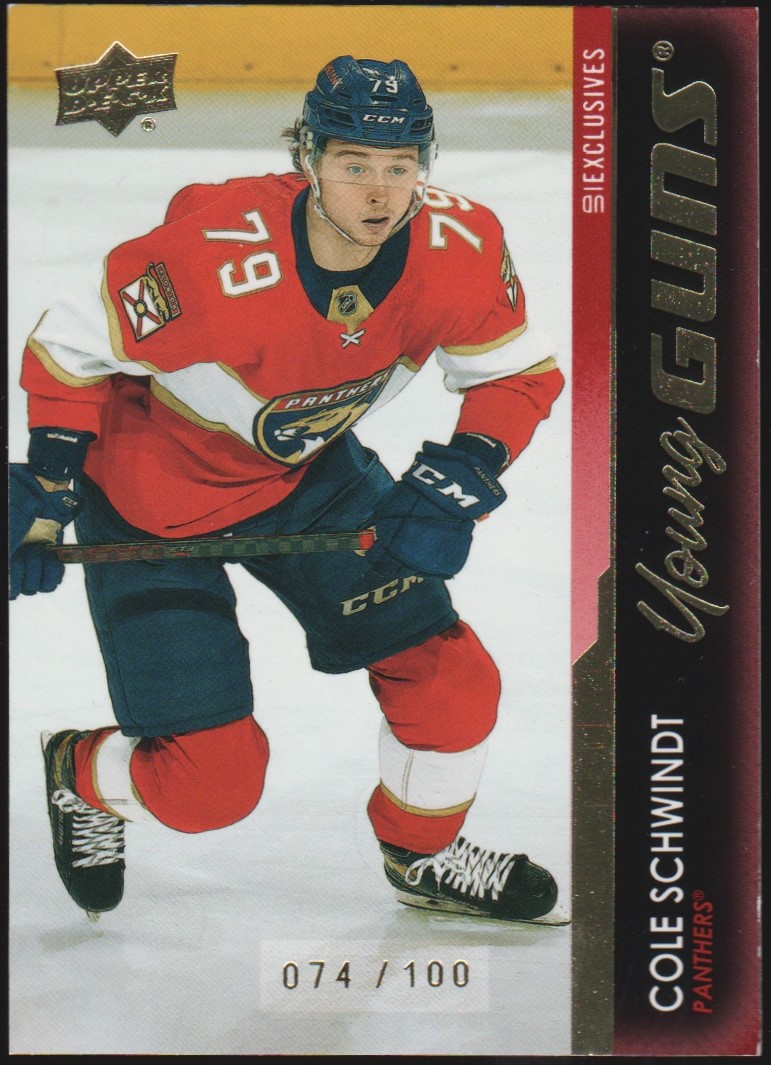 2021-22 Upper Deck Exclusives #721 Cole Schwindt YG 74/100 (image for) 2021-22 Upper Deck Exclusives #721 Cole Schwindt YG 74/100