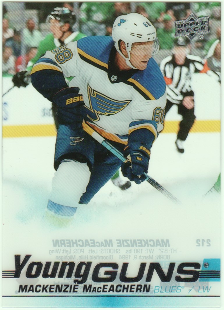 (image for) 2019-20 Upper Deck Clear Cut #212 Mackenzie MacEachern YG