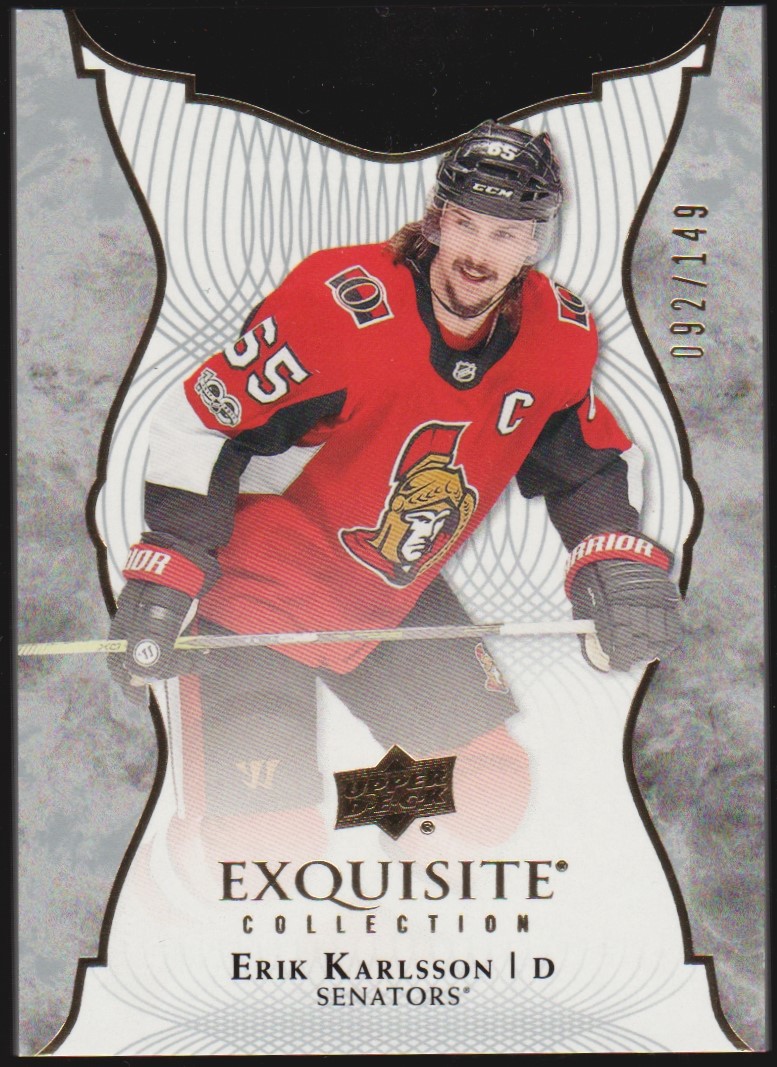2017-18 Exquisite Collection #12 Erik Karlsson 92/149 (image for) 2017-18 Exquisite Collection #12 Erik Karlsson 92/149