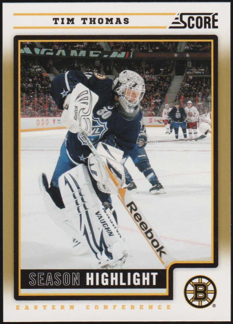 2012-13 Score Gold Rush #17 Tim Thomas Season Highlight (image for) 2012-13 Score Gold Rush #17 Tim Thomas Season Highlight