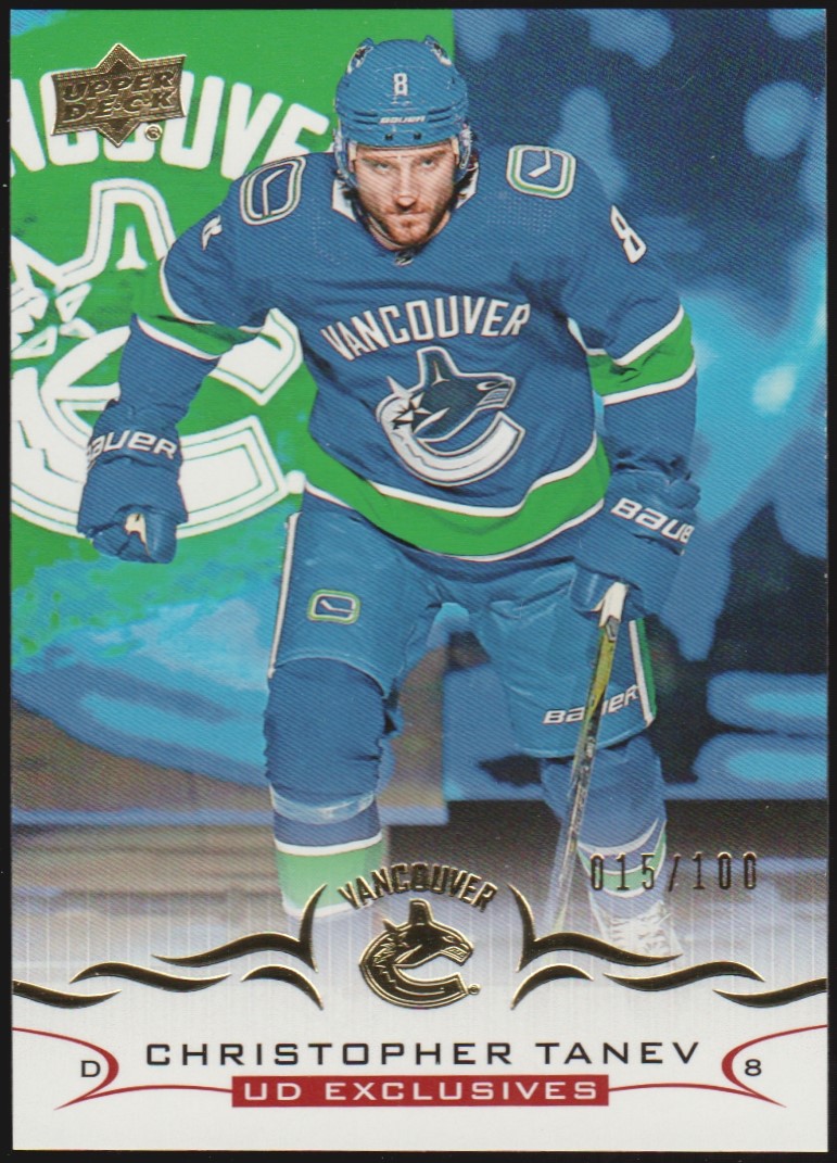 (image for) 2018-19 Upper Deck Exclusives #428 Christopher Tanev 15/100