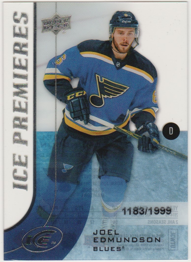 2015-16 Upper Deck Ice #103 Joel Edmundson 1183/1999 RC (image for) 2015-16 Upper Deck Ice #103 Joel Edmundson 1183/1999 RC