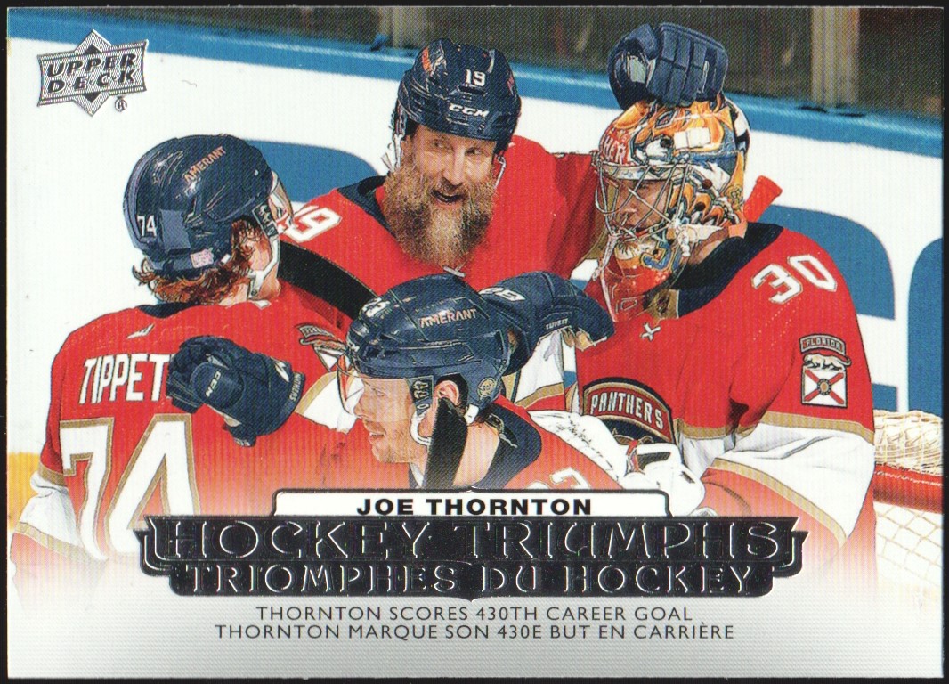 2022-23 Upper Deck Tim Hortons Hockey Triumphs #HT18 Joe Thornton (image for) 2022-23 Upper Deck Tim Hortons Hockey Triumphs #HT18 Joe Thornton