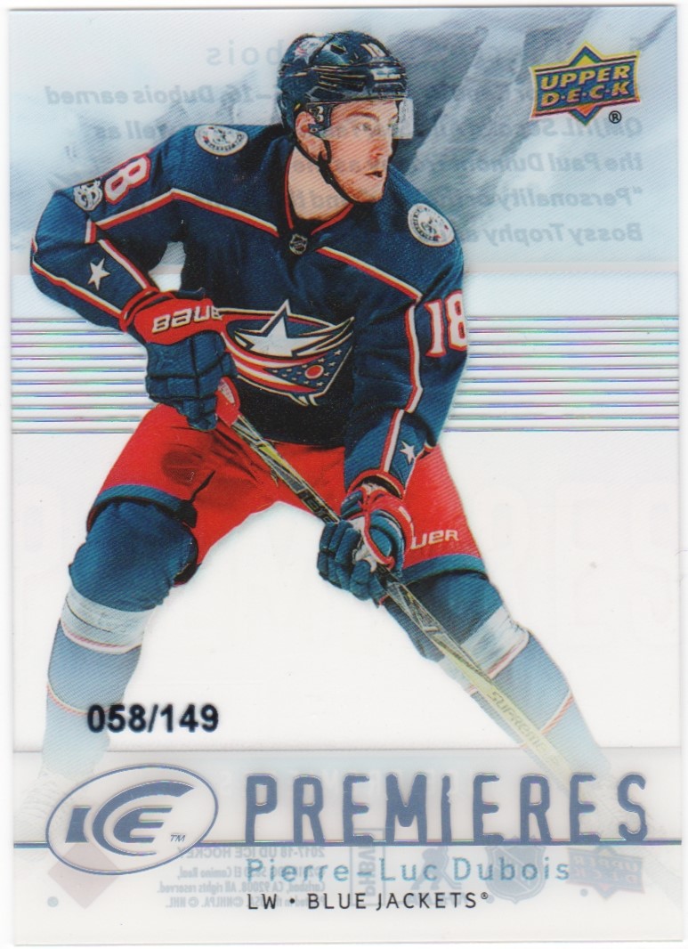 2017-18 UD Ice '07-08 Retro Premieres #5 Pierre-Luc Dubois (image for) 2017-18 UD Ice '07-08 Retro Premieres #5 Pierre-Luc Dubois