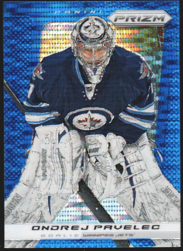2013-14 Panini Prizm Prizms Blue Pulsar #196 Ondrej Pavelec (image for) 2013-14 Panini Prizm Prizms Blue Pulsar #196 Ondrej Pavelec