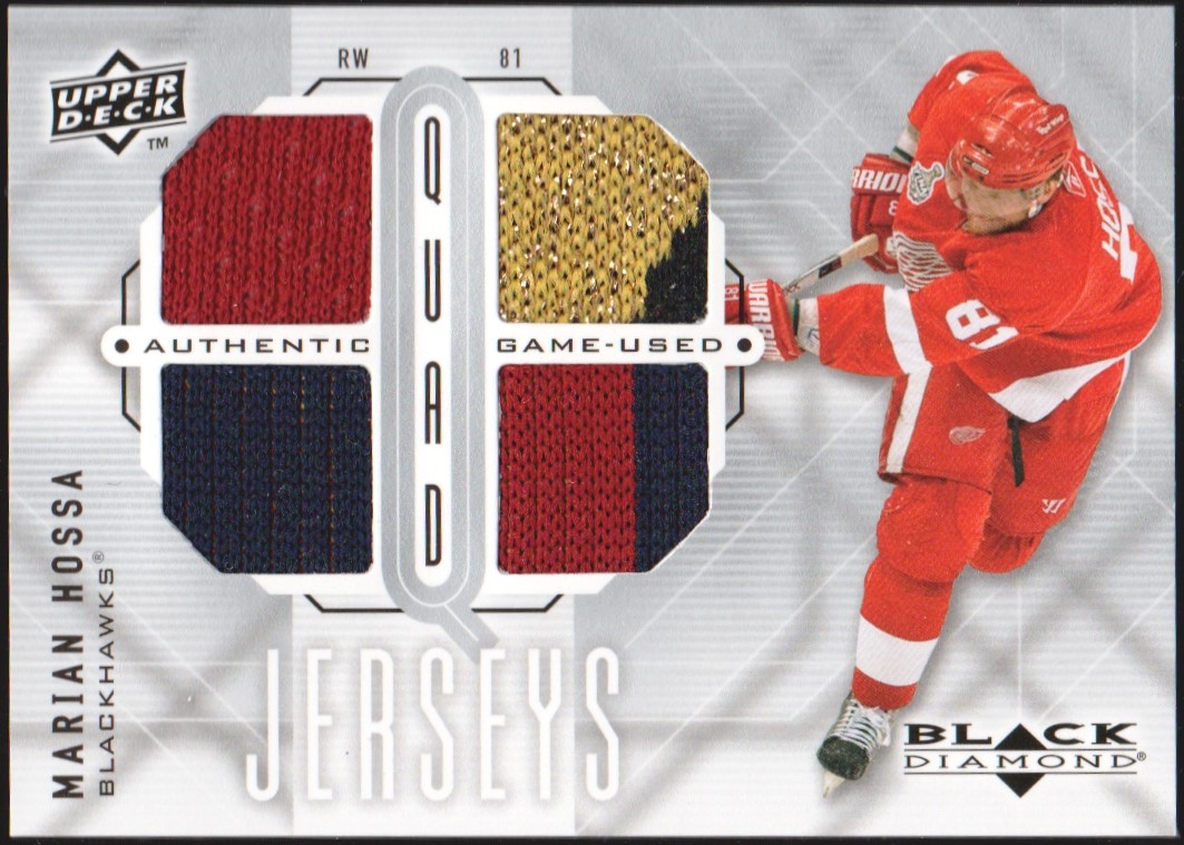 2009-10 Black Diamond Jerseys Quad #QJMH Marian Hossa (image for) 2009-10 Black Diamond Jerseys Quad #QJMH Marian Hossa