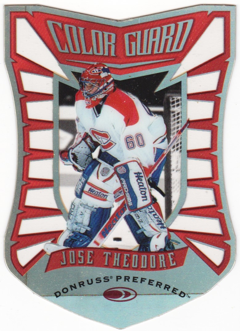 1997-98 Donruss Preferred Color Guard #11 Jose Theodore (image for) 1997-98 Donruss Preferred Color Guard #11 Jose Theodore