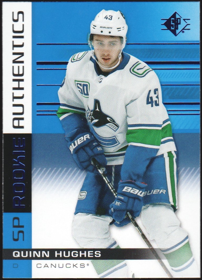 2019-20 SP Blue #136 Quinn Hughes RC (image for) 2019-20 SP Blue #136 Quinn Hughes RC