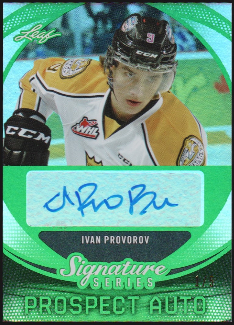 (image for) 2015-16 Leaf Signature Series Prospects Autographs Green #SPIP1 Ivan Provorov 1/5