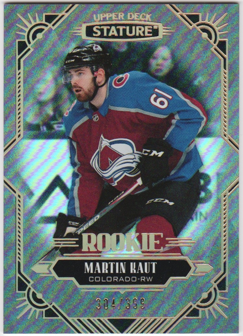 2020-21 Upper Deck Stature #153 Martin Kaut RC 304/399 (image for) 2020-21 Upper Deck Stature #153 Martin Kaut RC 304/399