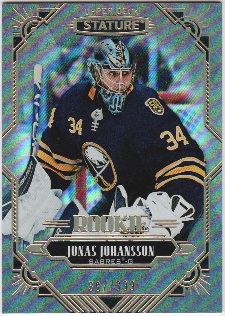 2020-21 Upper Deck Stature #164 Jonas Johansson RC 397/399 (image for) 2020-21 Upper Deck Stature #164 Jonas Johansson RC 397/399