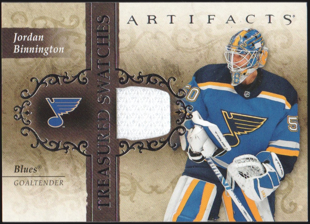 2021-22 Artifacts Treasured Swatches #TSJB Jordan Binnington (image for) 2021-22 Artifacts Treasured Swatches #TSJB Jordan Binnington