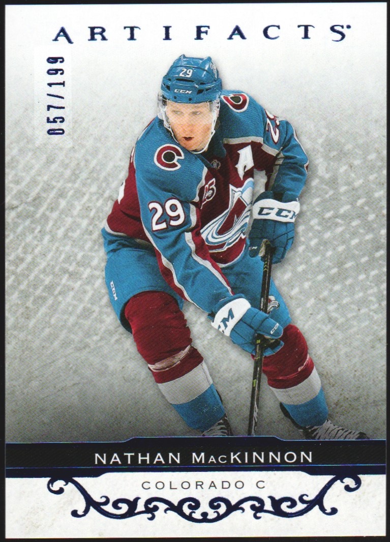 (image for) 2021-22 Artifacts Royal Blue #145 Nathan MacKinnon 57/199