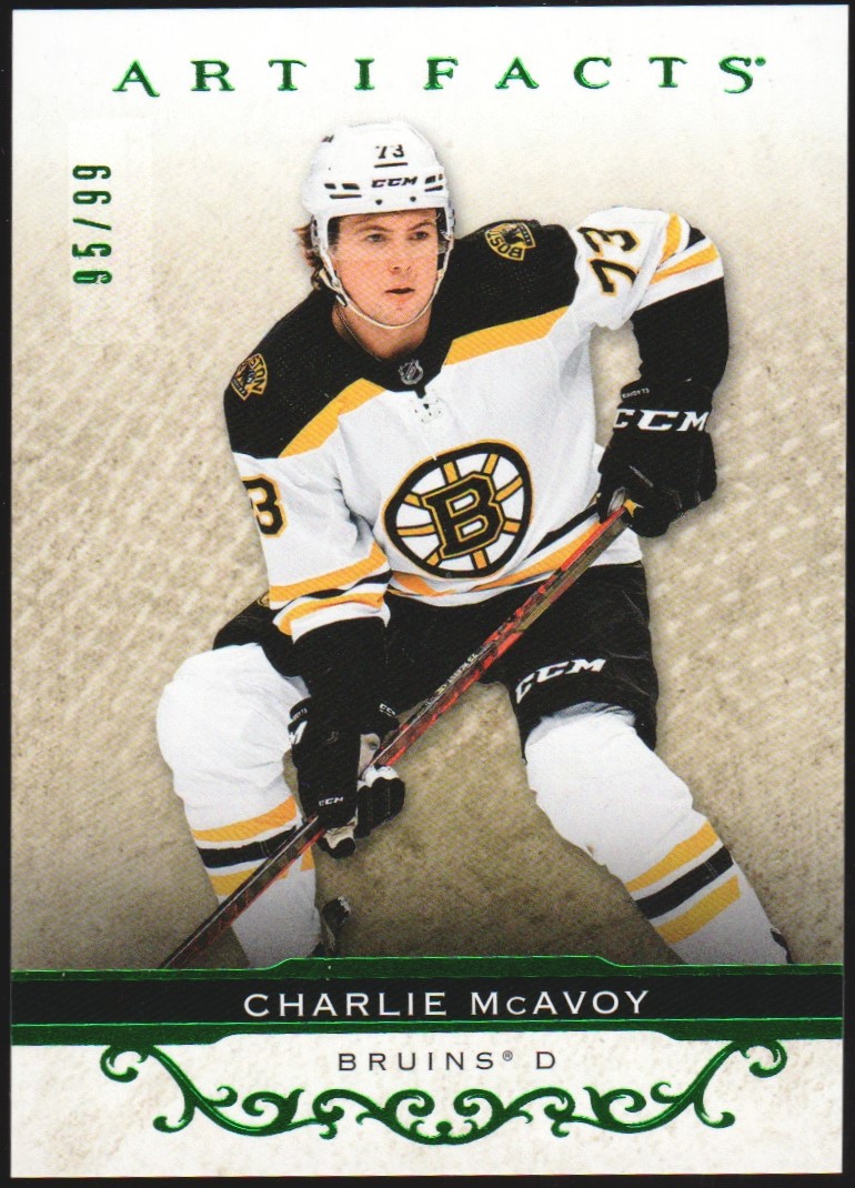 (image for) 2021-22 Artifacts Emerald #28 Charlie McAvoy 95/99
