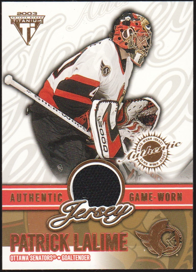 2002-03 Titanium Jerseys #48 Patrick Lalime 301/826 (image for) 2002-03 Titanium Jerseys #48 Patrick Lalime 301/826