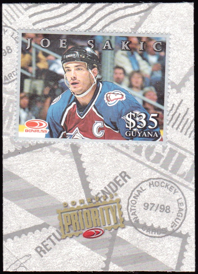 1997-98 Donruss Priority Stamps Silver #9 Joe Sakic (image for) 1997-98 Donruss Priority Stamps Silver #9 Joe Sakic