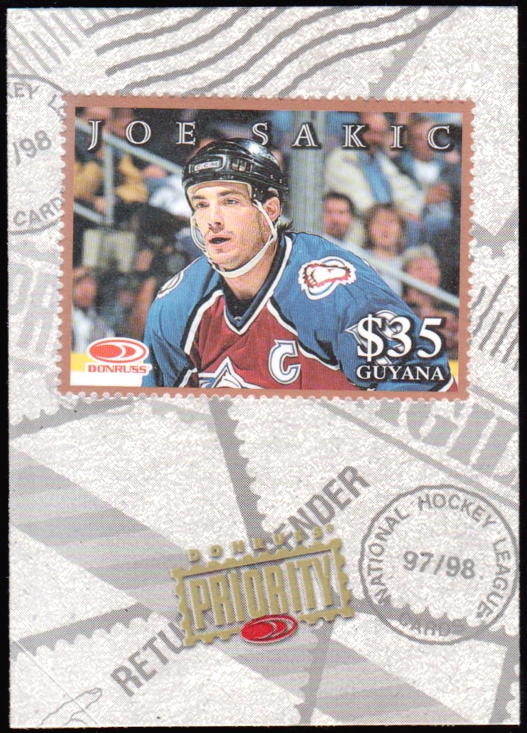 1997-98 Donruss Priority Stamps Bronze #9 Joe Sakic (image for) 1997-98 Donruss Priority Stamps Bronze #9 Joe Sakic
