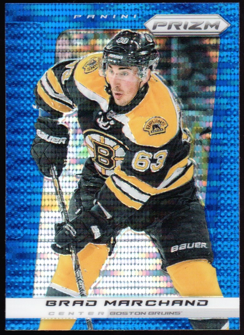 2013-14 Panini Prizm Prizms Blue Pulsar #5 Brad Marchand (image for) 2013-14 Panini Prizm Prizms Blue Pulsar #5 Brad Marchand