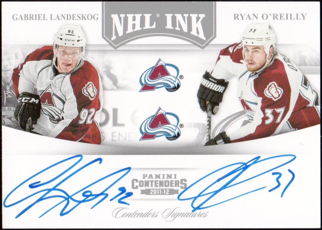 2011-12 Panini Contenders NHL Ink Duals #14 Gabriel Landeskog (image for) 2011-12 Panini Contenders NHL Ink Duals #14 Gabriel Landeskog