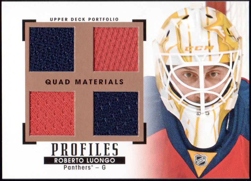 (image for) 2015-16 UD Portfolio Profiles Material Quad #PM4RL Luongo