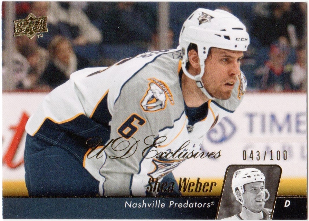 2010-11 Upper Deck Exclusives #89 Shea Weber 43/100 (image for) 2010-11 Upper Deck Exclusives #89 Shea Weber 43/100