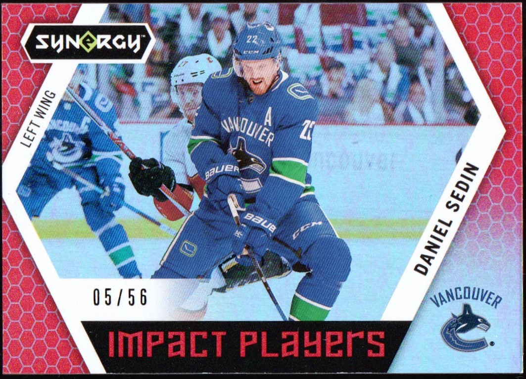 2017-18 Synergy Impact Players Red #IP7 Daniel Sedin 5/56 (image for) 2017-18 Synergy Impact Players Red #IP7 Daniel Sedin 5/56