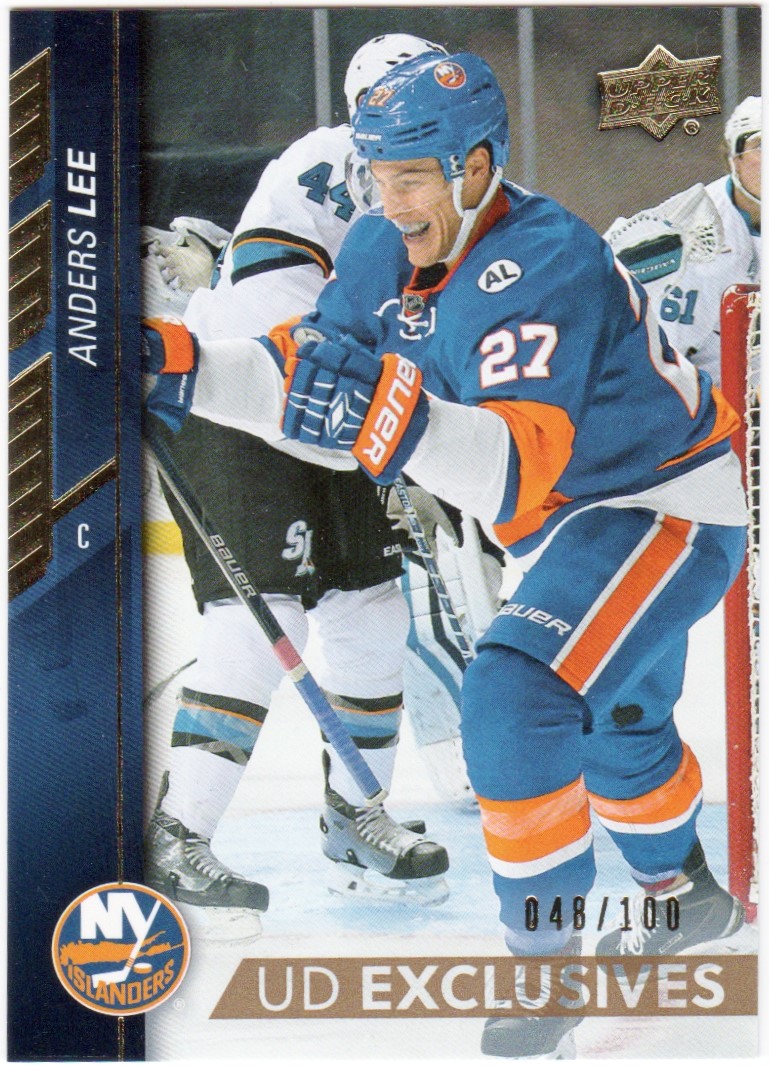 2015-16 Upper Deck Exclusives #376 Anders Lee 48/100 (image for) 2015-16 Upper Deck Exclusives #376 Anders Lee 48/100