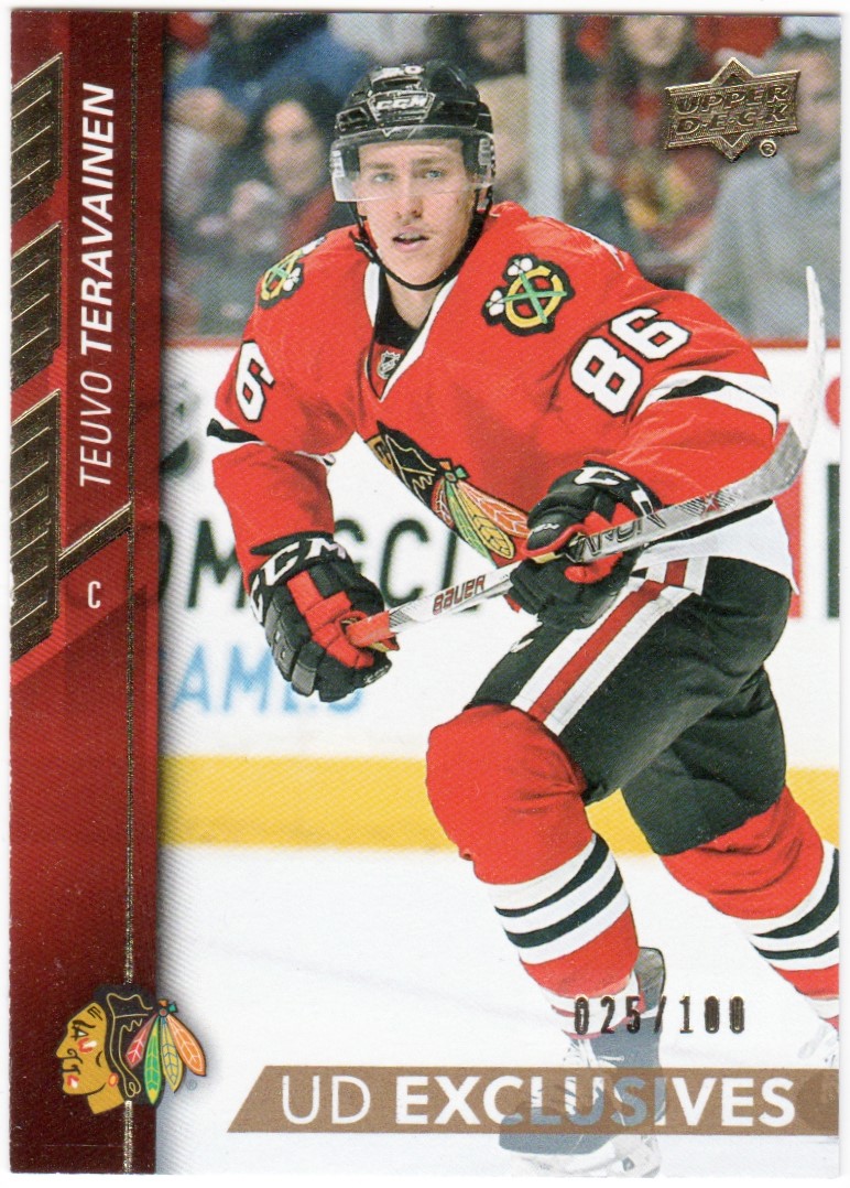 2015-16 Upper Deck Exclusives #295 Teuvo Teravainen 25/100 (image for) 2015-16 Upper Deck Exclusives #295 Teuvo Teravainen 25/100