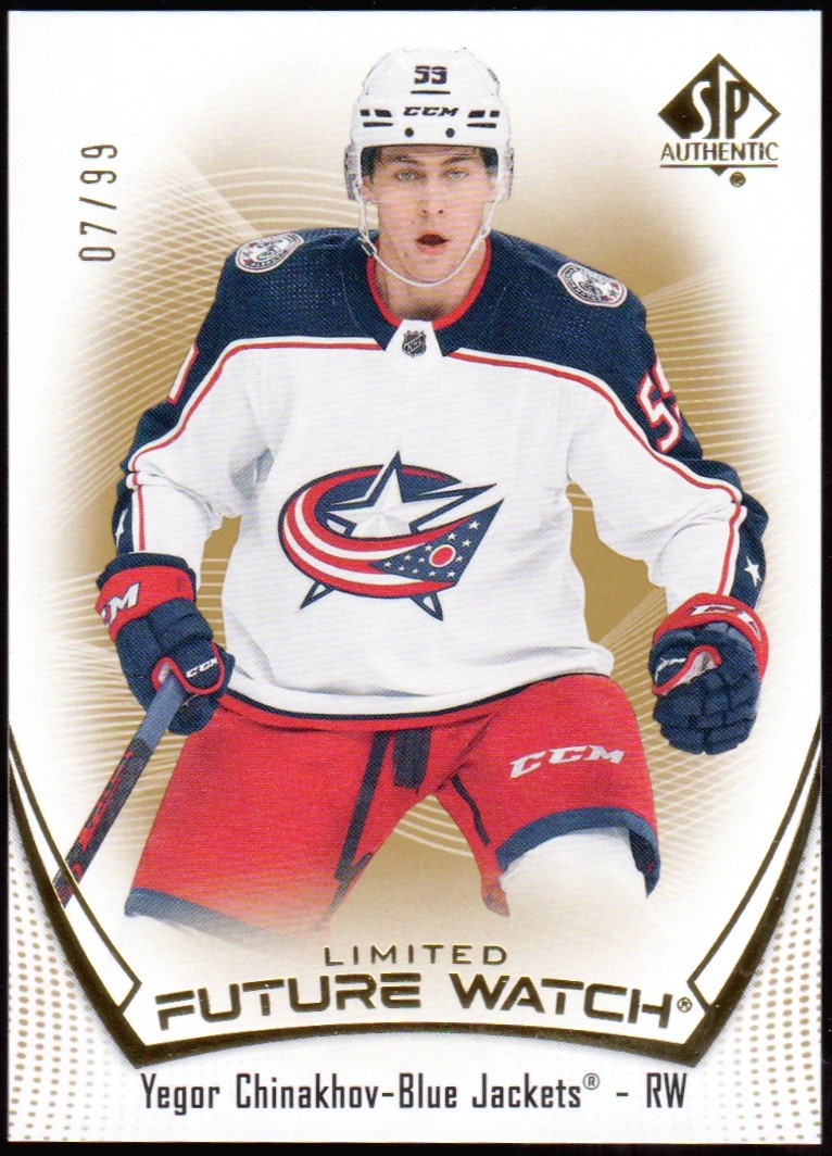 2021-22 SP Authentic Limited Gold #166 Yegor Chinakhov 07/99 (image for) 2021-22 SP Authentic Limited Gold #166 Yegor Chinakhov 07/99