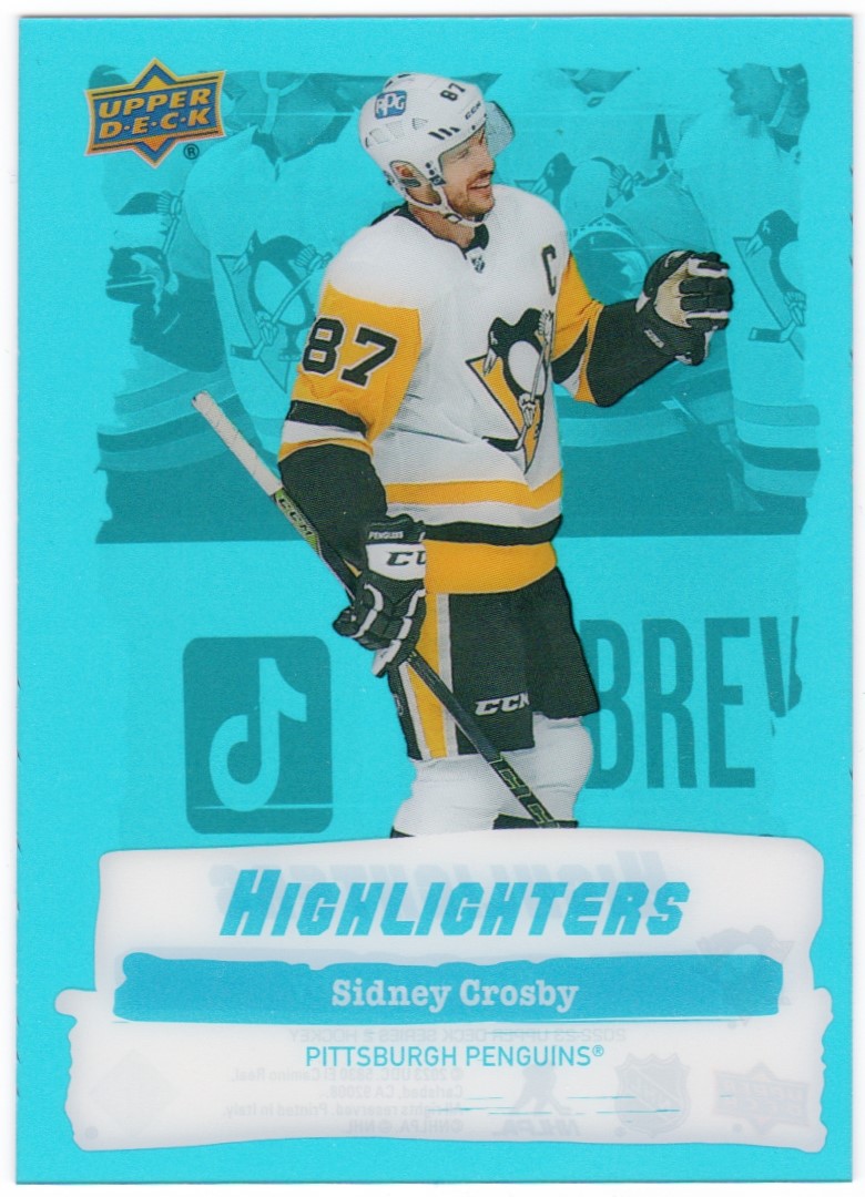 2022-23 Upper Deck Highlighters #HL8 Sidney Crosby (image for) 2022-23 Upper Deck Highlighters #HL8 Sidney Crosby