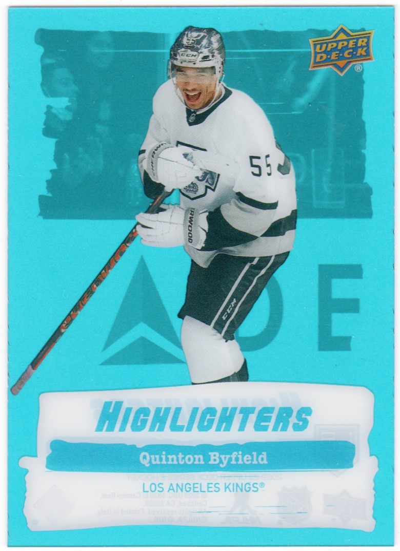2022-23 Upper Deck Highlighters #HL10 Quinton Byfield (image for) 2022-23 Upper Deck Highlighters #HL10 Quinton Byfield