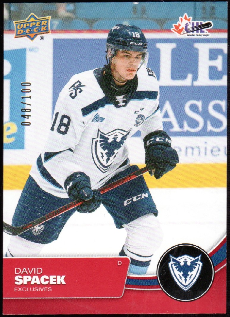 2021-22 Upper Deck CHL Exclusives #222 David Spacek 48/100 (image for) 2021-22 Upper Deck CHL Exclusives #222 David Spacek 48/100