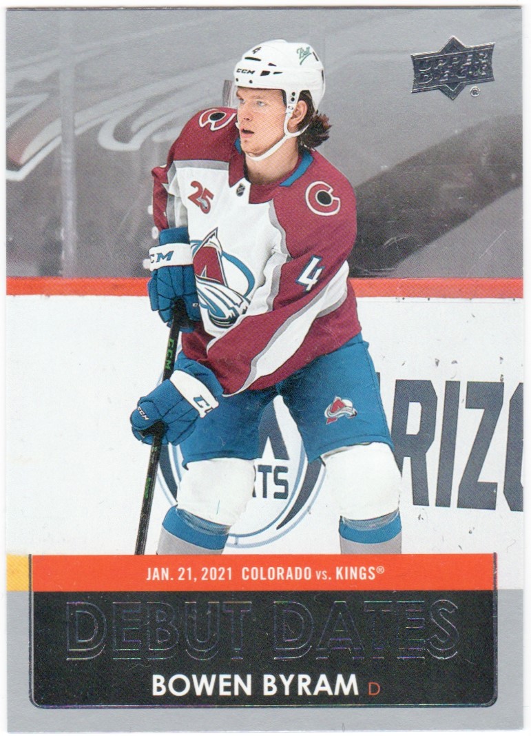 2021-22 Upper Deck Debut Dates #DD13 Bowen Byram (image for) 2021-22 Upper Deck Debut Dates #DD13 Bowen Byram
