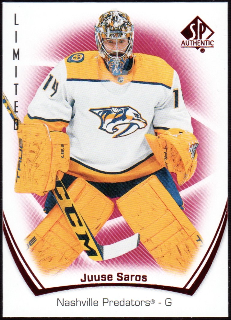 2021-22 SP Authentic Limited Red #48 Juuse Saros (image for) 2021-22 SP Authentic Limited Red #48 Juuse Saros