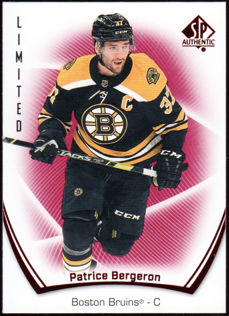 2021-22 SP Authentic Limited Red #92 Patrice Bergeron (image for) 2021-22 SP Authentic Limited Red #92 Patrice Bergeron
