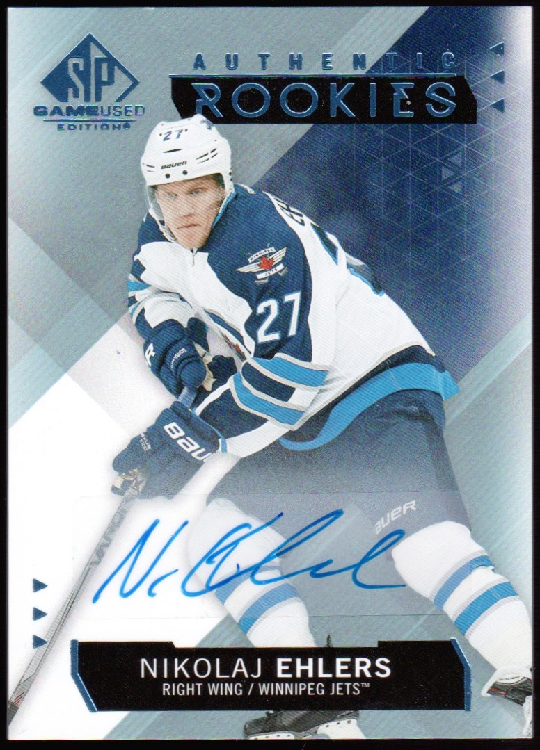 (image for) 2015-16 SP Game Used Autographs Blue #157 Nikolaj Ehlers RC