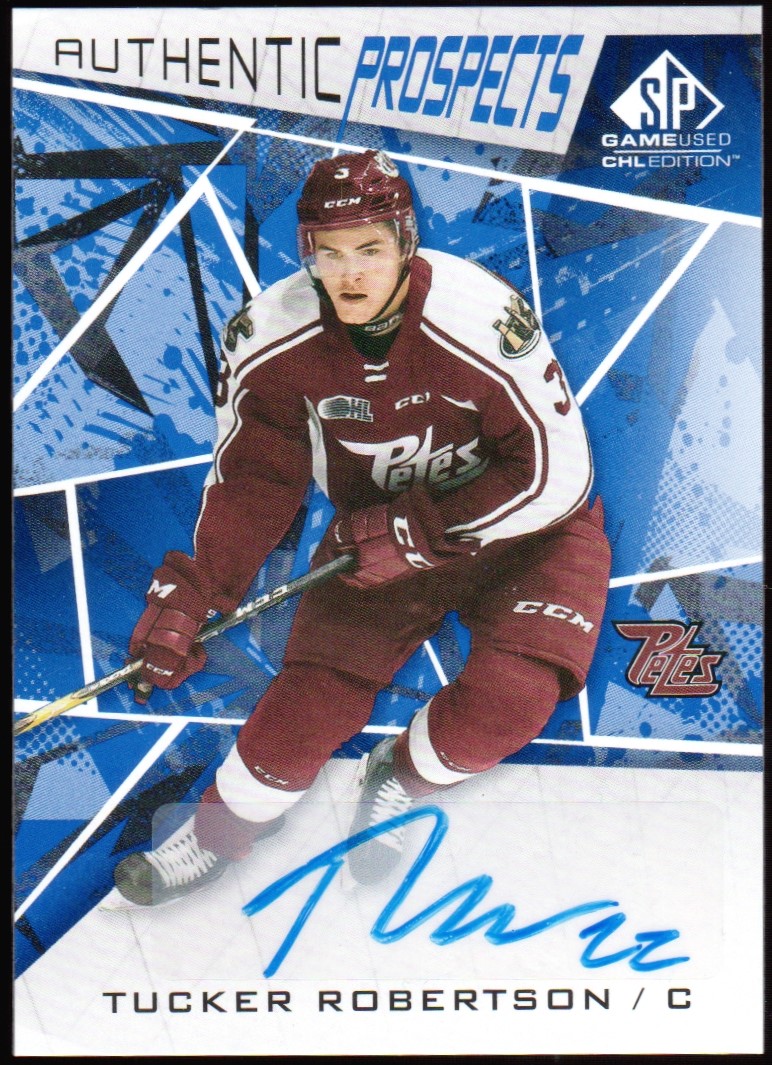(image for) 2021-22 SP Game Used CHL Autographs Blue #50 Tucker Robertson