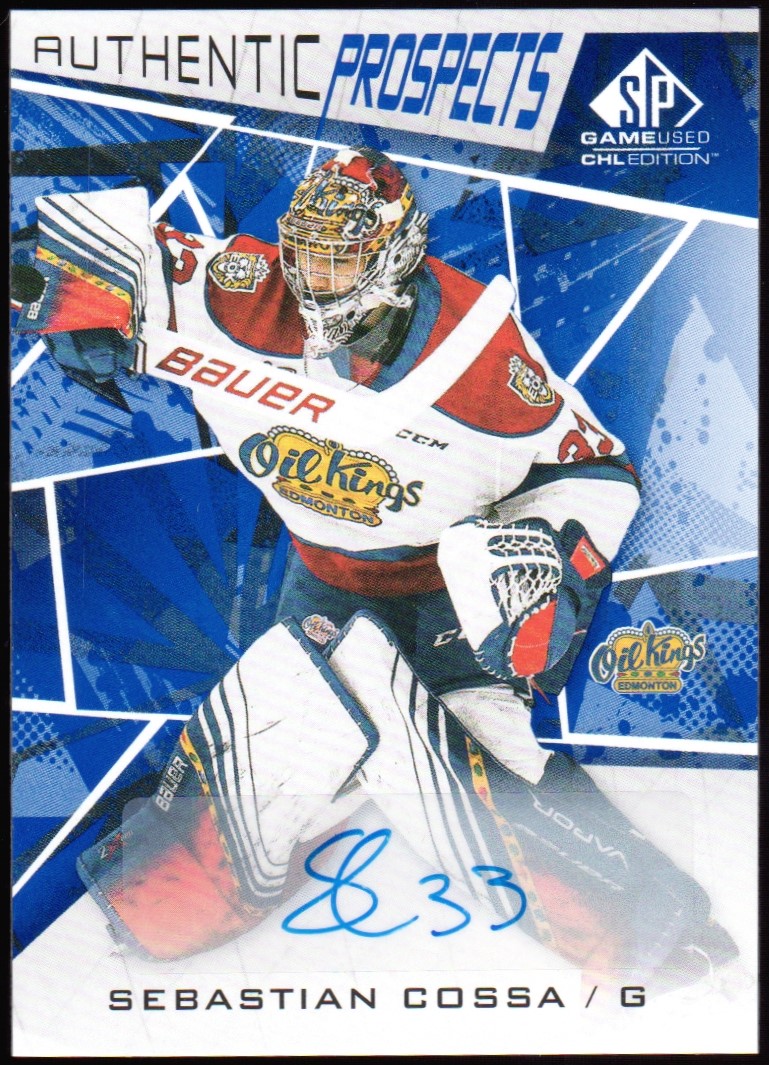 (image for) 2021-22 SP Game Used CHL Autographs Blue #15 Sebastian Cossa
