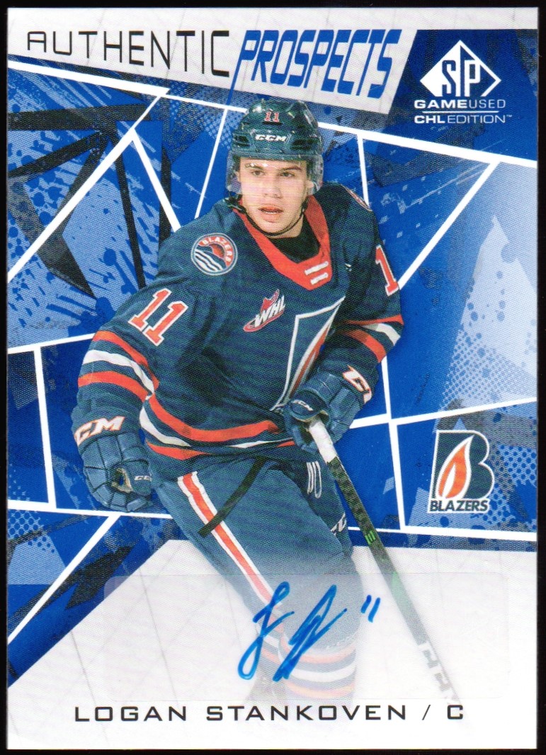 (image for) 2021-22 SP Game Used CHL Autographs Blue #33 Logan Stankoven