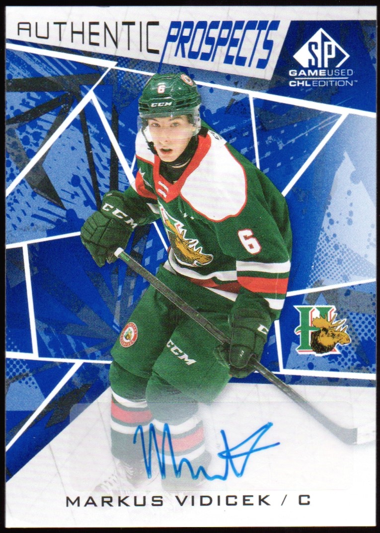 (image for) 2021-22 SP Game Used CHL Autographs Blue #12 Markus Vidicek